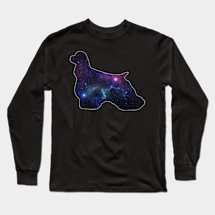 Galaxy American Cocker Spaniel Silhouette Long Sleeve T-Shirt